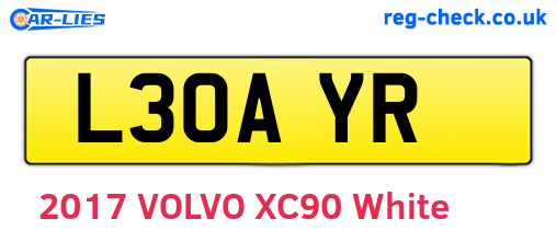 L30AYR are the vehicle registration plates.