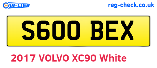 S600BEX are the vehicle registration plates.