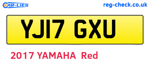 YJ17GXU are the vehicle registration plates.