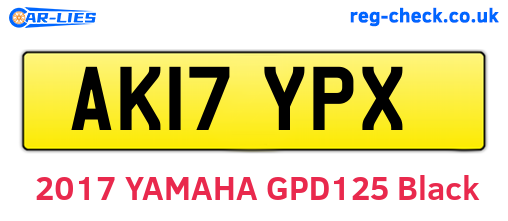 AK17YPX are the vehicle registration plates.
