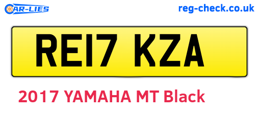 RE17KZA are the vehicle registration plates.