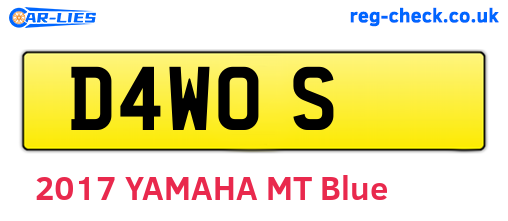 D4WOS are the vehicle registration plates.