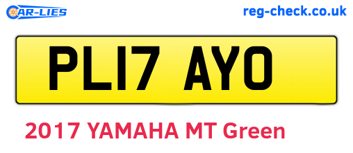 PL17AYO are the vehicle registration plates.