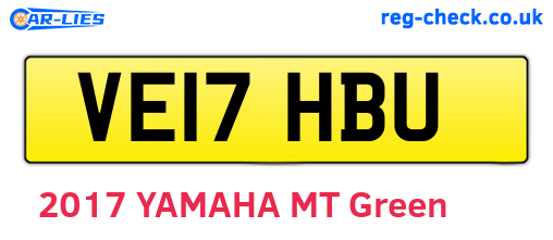VE17HBU are the vehicle registration plates.