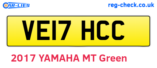 VE17HCC are the vehicle registration plates.