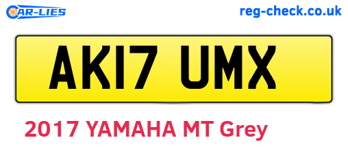 AK17UMX are the vehicle registration plates.