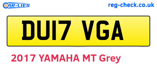 DU17VGA are the vehicle registration plates.