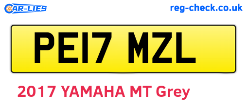 PE17MZL are the vehicle registration plates.