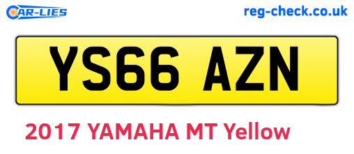YS66AZN are the vehicle registration plates.