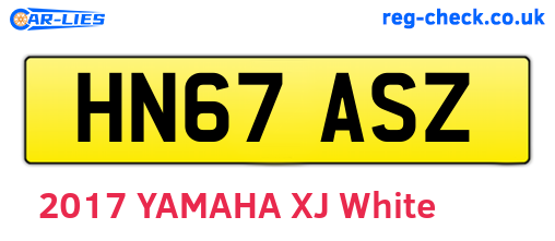 HN67ASZ are the vehicle registration plates.