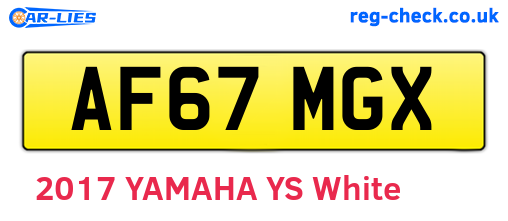 AF67MGX are the vehicle registration plates.