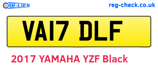 VA17DLF are the vehicle registration plates.