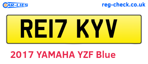 RE17KYV are the vehicle registration plates.
