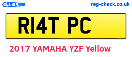 R14TPC are the vehicle registration plates.