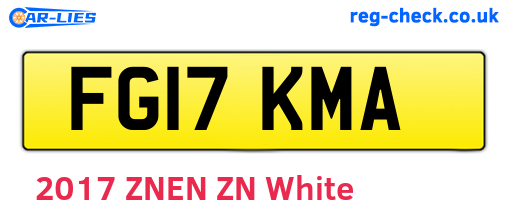 FG17KMA are the vehicle registration plates.