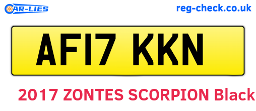 AF17KKN are the vehicle registration plates.