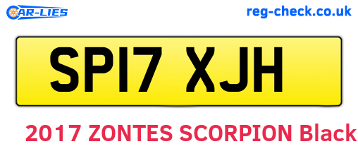 SP17XJH are the vehicle registration plates.