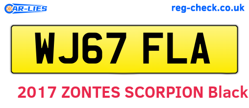 WJ67FLA are the vehicle registration plates.