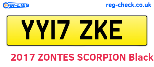 YY17ZKE are the vehicle registration plates.