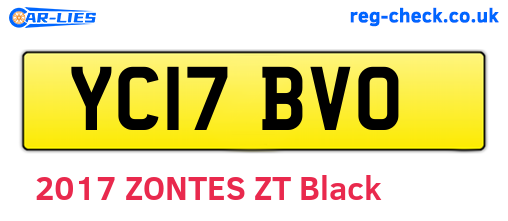 YC17BVO are the vehicle registration plates.