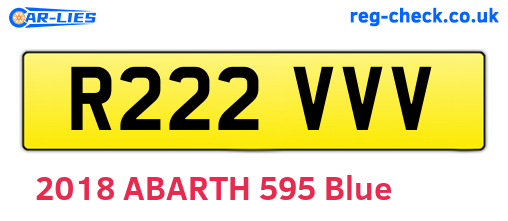 R222VVV are the vehicle registration plates.