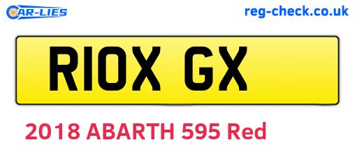 R10XGX are the vehicle registration plates.