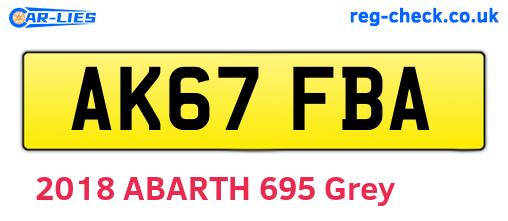 AK67FBA are the vehicle registration plates.