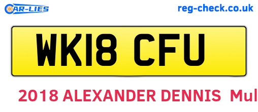 WK18CFU are the vehicle registration plates.
