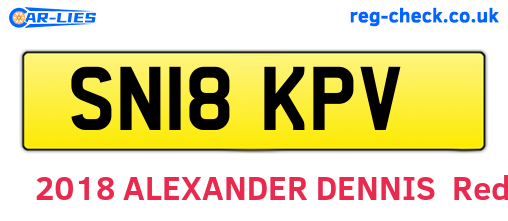 SN18KPV are the vehicle registration plates.