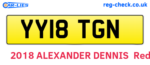 YY18TGN are the vehicle registration plates.
