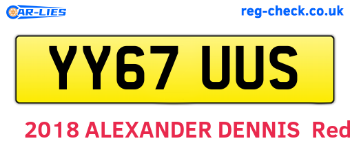 YY67UUS are the vehicle registration plates.