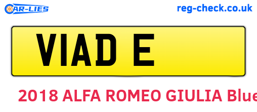 V1ADE are the vehicle registration plates.