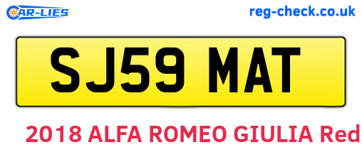 SJ59MAT are the vehicle registration plates.