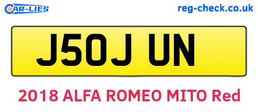 J50JUN are the vehicle registration plates.