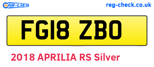 FG18ZBO are the vehicle registration plates.