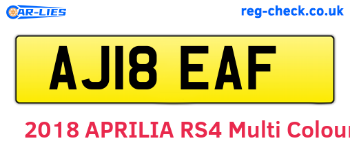 AJ18EAF are the vehicle registration plates.