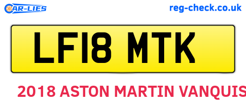 LF18MTK are the vehicle registration plates.