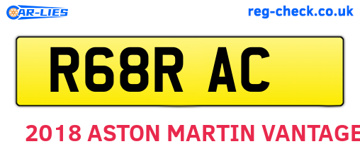 R68RAC are the vehicle registration plates.