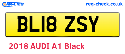 BL18ZSY are the vehicle registration plates.