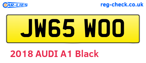 JW65WOO are the vehicle registration plates.