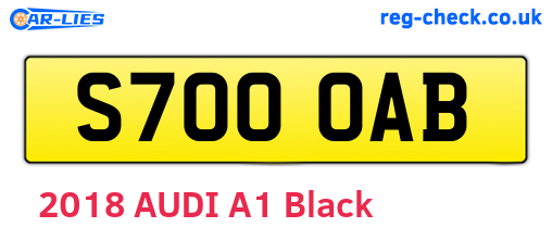 S700OAB are the vehicle registration plates.