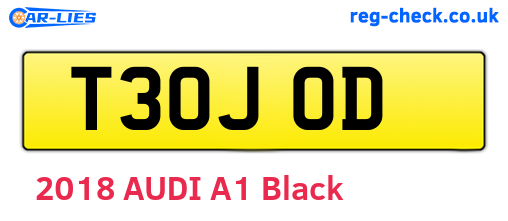 T30JOD are the vehicle registration plates.