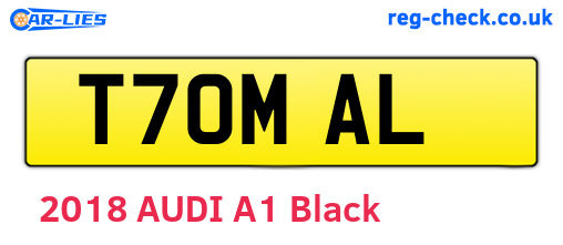 T70MAL are the vehicle registration plates.