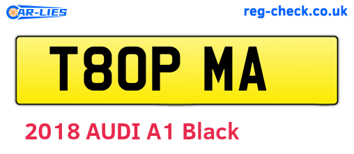 T80PMA are the vehicle registration plates.