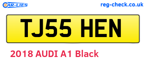 TJ55HEN are the vehicle registration plates.