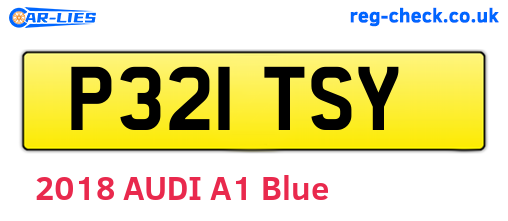 P321TSY are the vehicle registration plates.