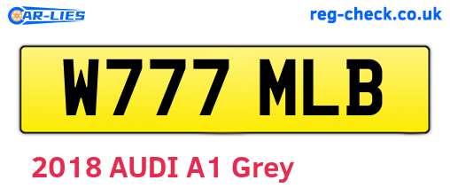 W777MLB are the vehicle registration plates.