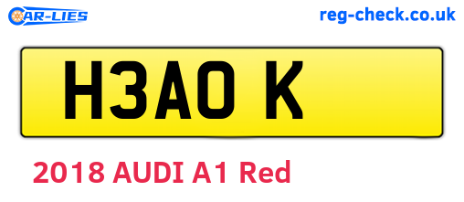 H3AOK are the vehicle registration plates.