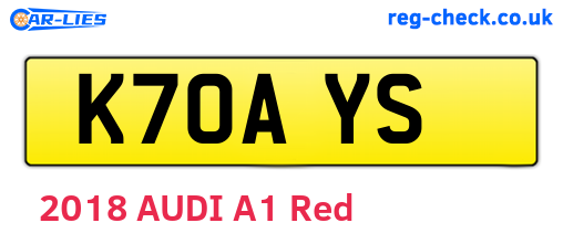 K70AYS are the vehicle registration plates.