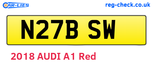 N27BSW are the vehicle registration plates.